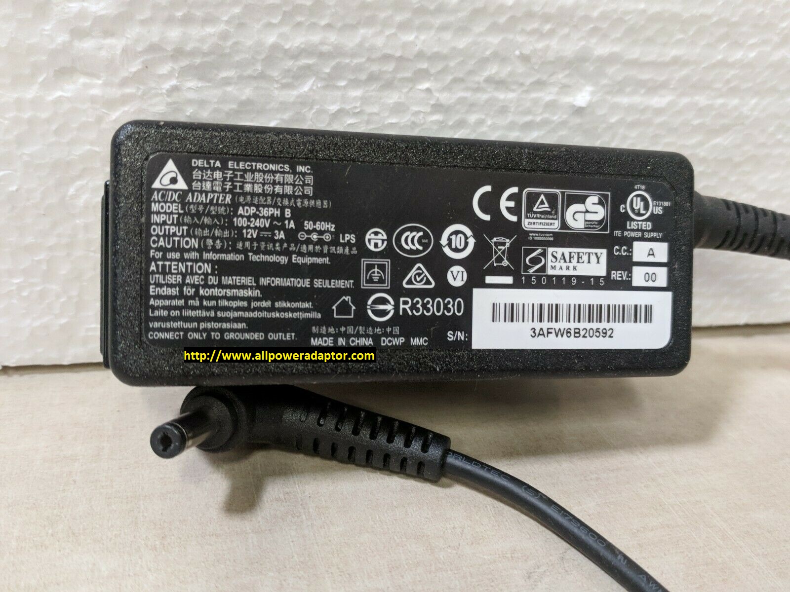 NEW Delta ADP-36PH B 12V 3A AC ADAPTER POWER SUPPLY CHARGER Specification: Brand: Delta Model: ADP-36PH B